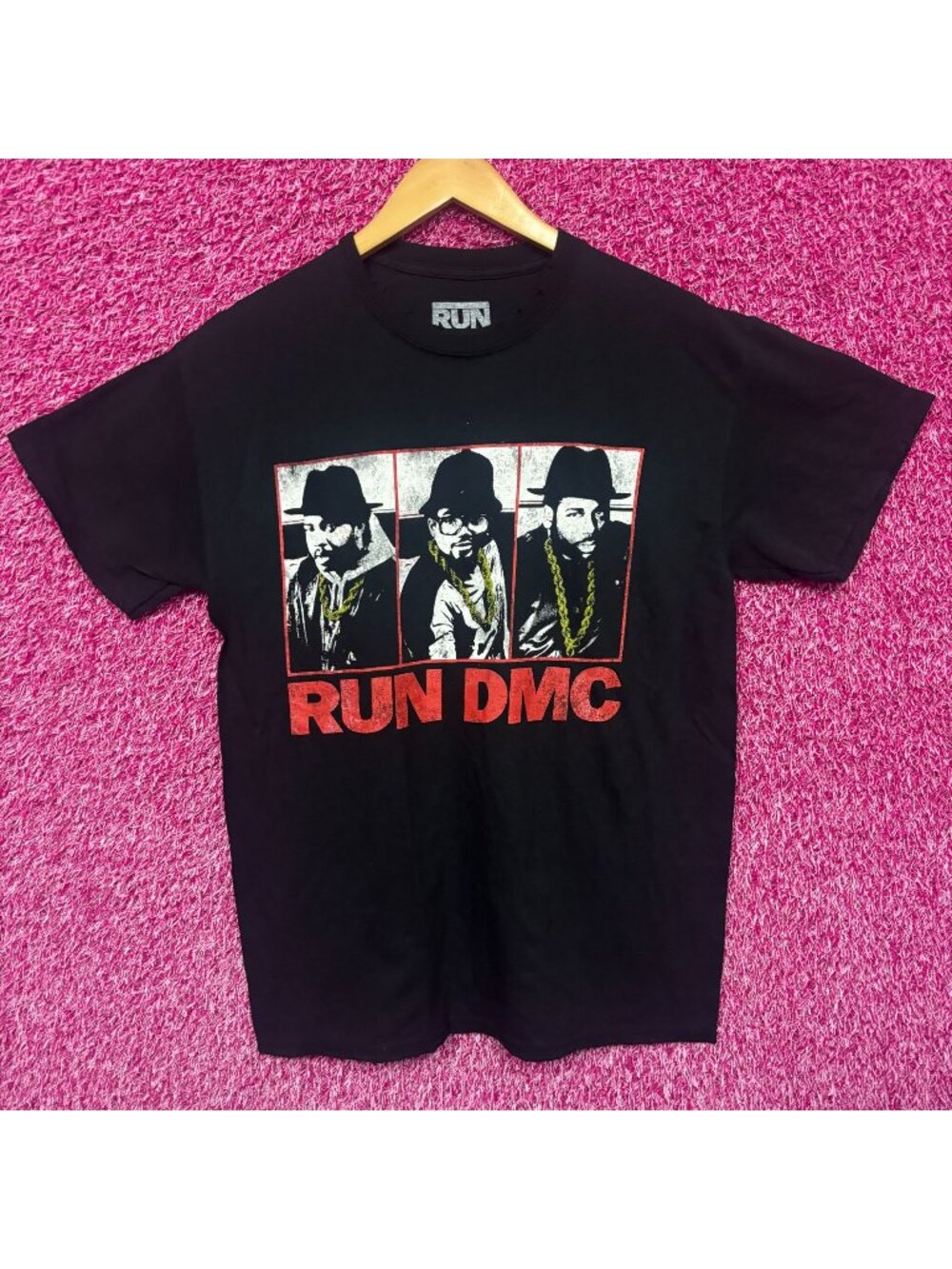 Run DMC Gold Donkey Ropes Raising Hell Distressed Rap Tee S